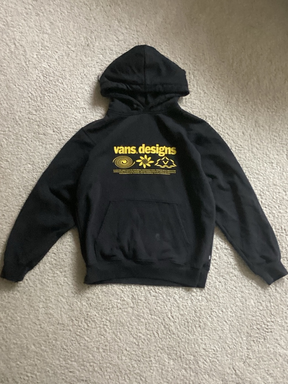 Vans Y2K Vintage Black Vans Designs Hoodie-Mens Small
